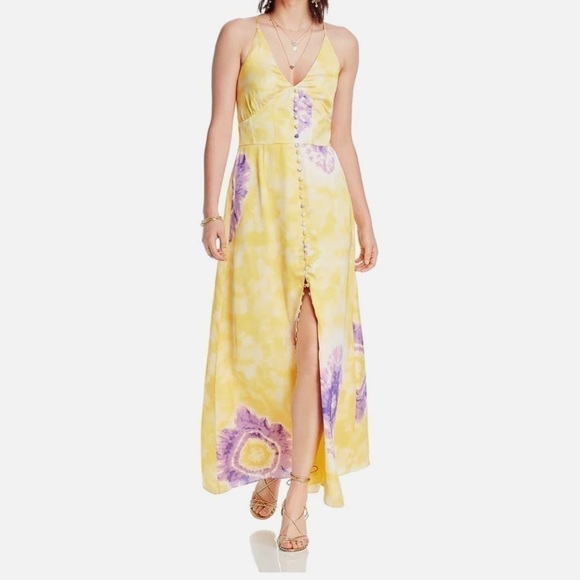 NWT LINI womens noelle satin V neck maxi dress - Picture 9 of 9